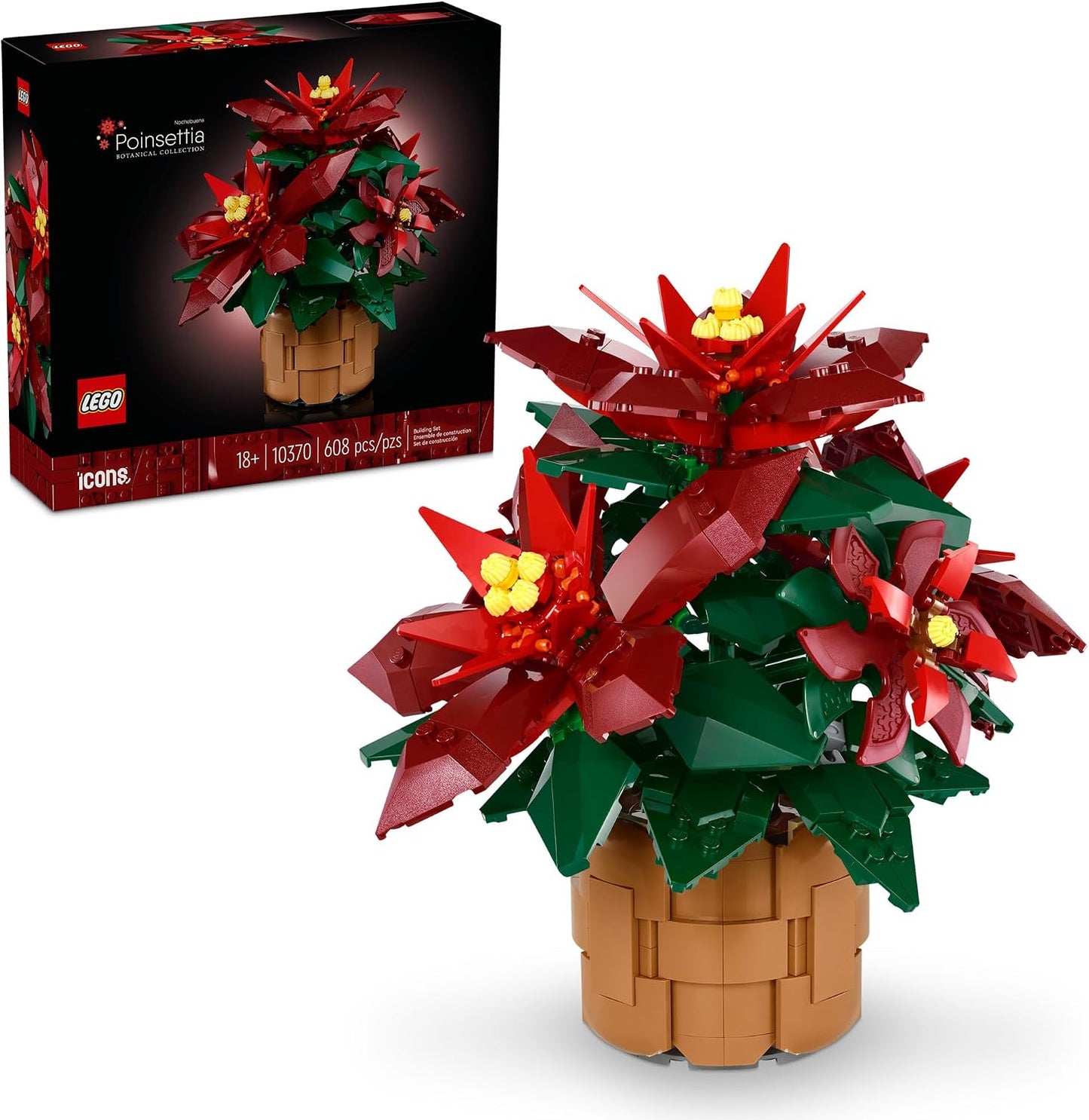 LEGO Icons Poinsettia - Juegos de construcción para adultos, flores...