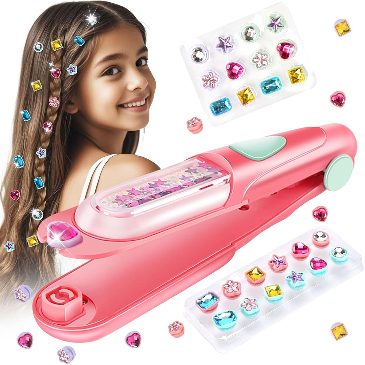 kidzkube Kit de sellos de gemas para el cabello, joyas brillantes p...