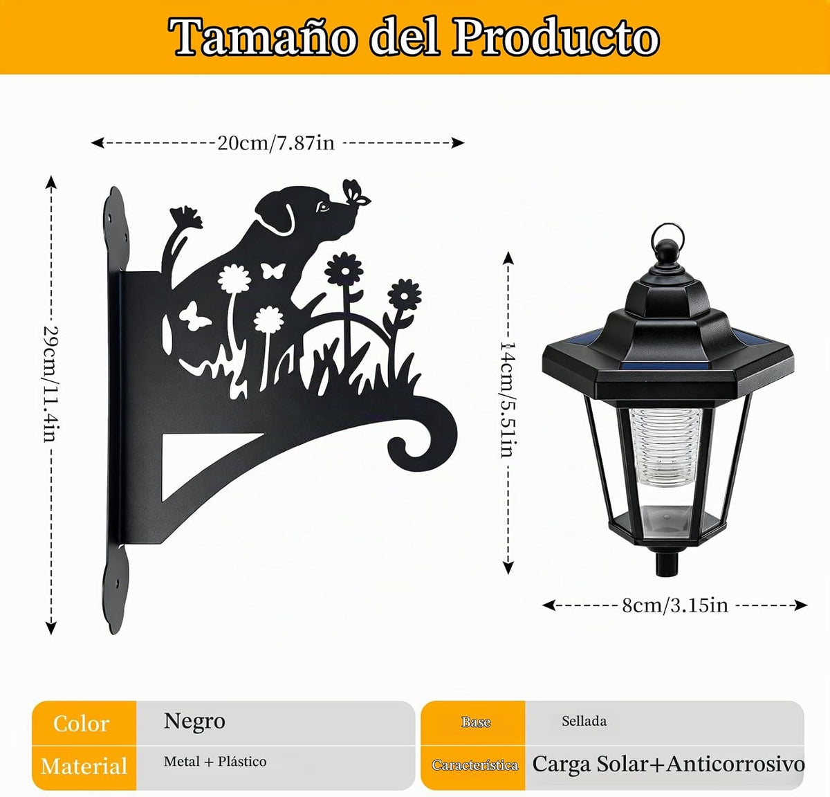 VOOKRY Faroles solares de pared para exteriores, impermeables, paqu...