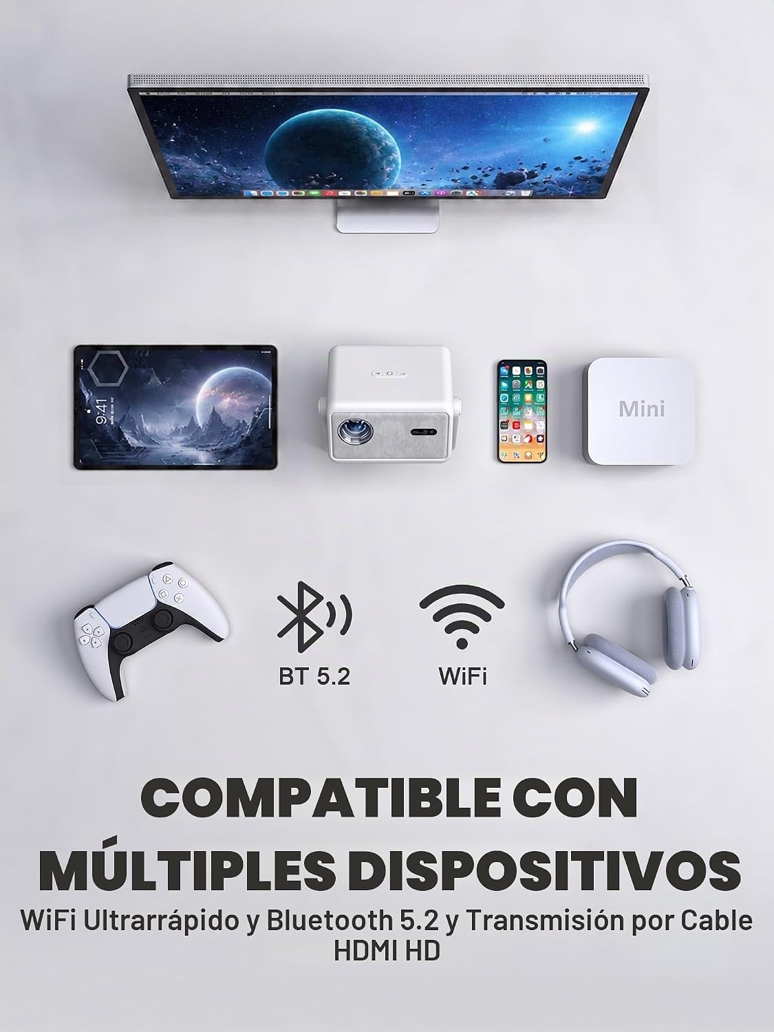 [Ahora con Netflix y 3500ANSI] Proyector inteligente 4K con WiFi y...