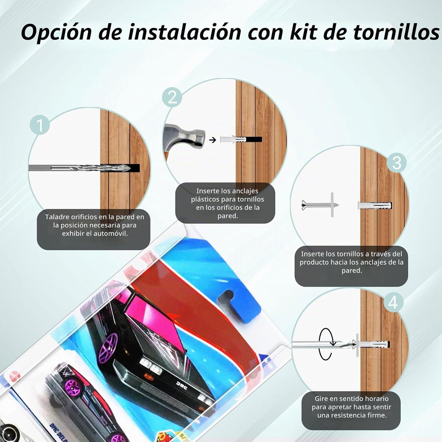 30 piezas de estuche de exhibición de autos modelo con montaje en p...