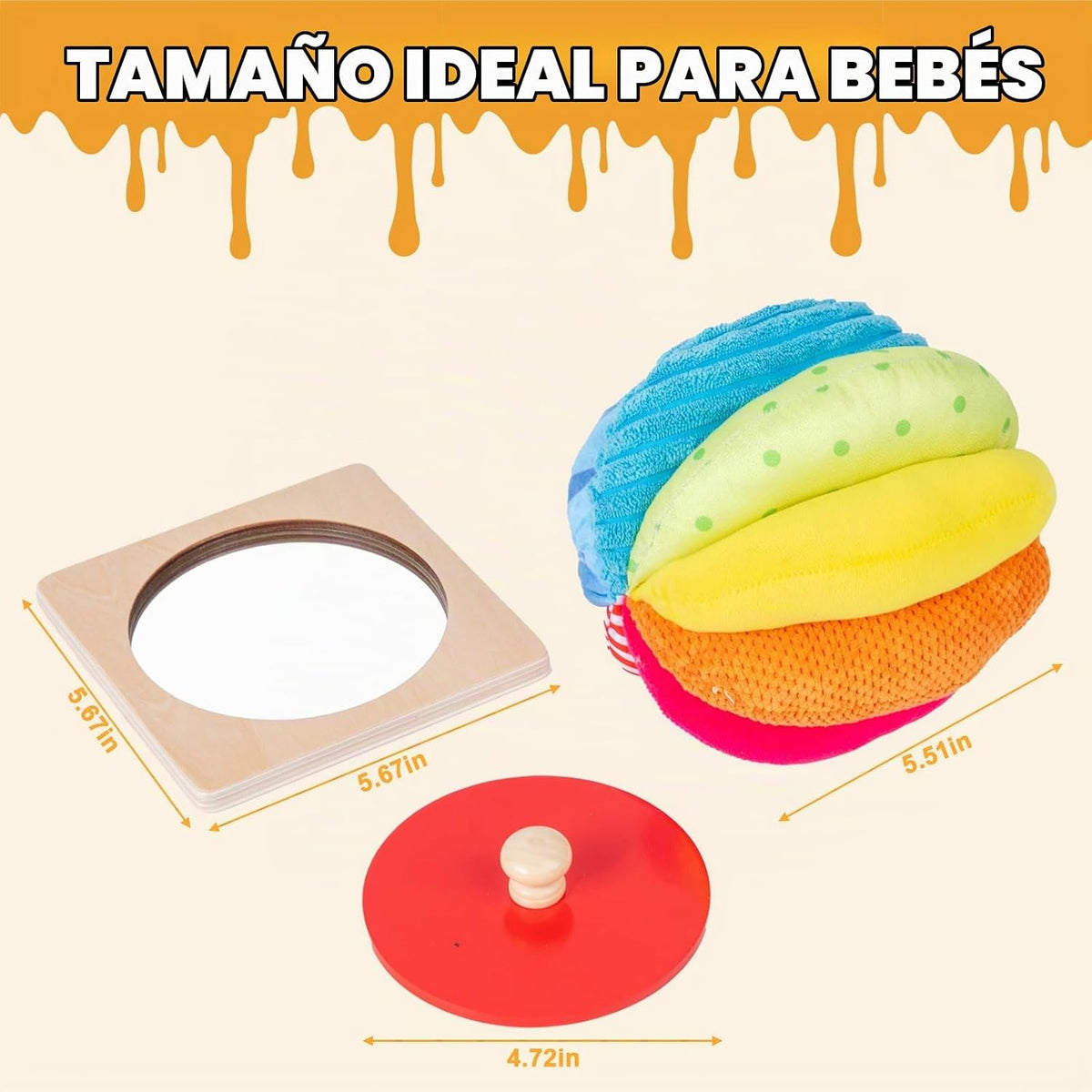 Kit de Juguetes Montessori para Bebés - Espejo, Peekaboo, Rompecabe...