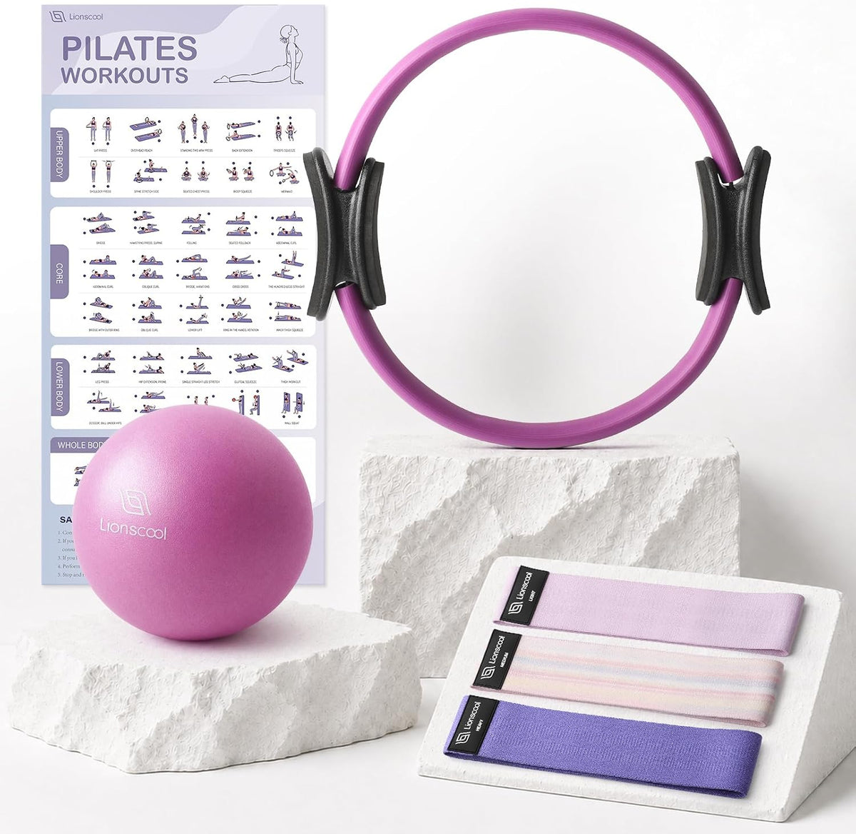 LIONSCOOL Juego de anillos de pilates círculo mágico de 14", mini p...