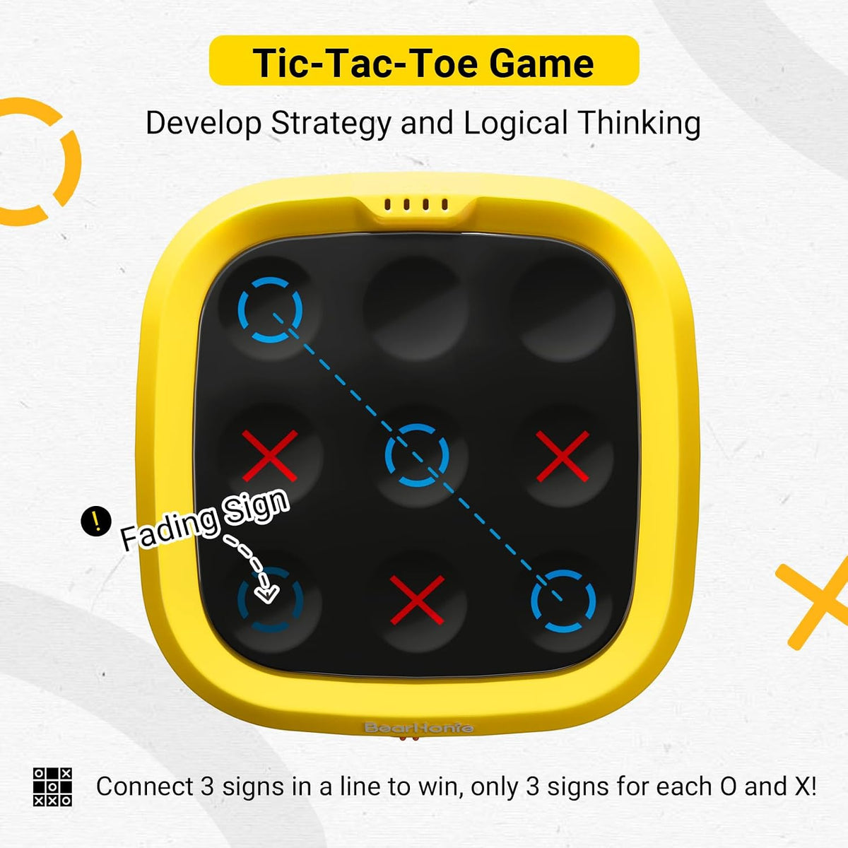 BearHonie Juego de tic-tac-toe portátil electrónico de 4 en 1 para...