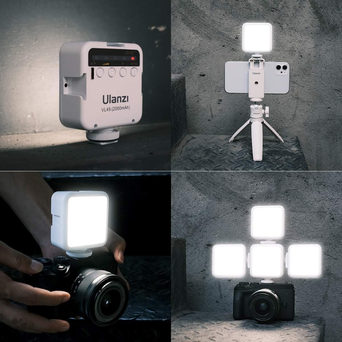 Ulanzi VL49 Mini luz de relleno de vídeo LED, cámara recargable de...
