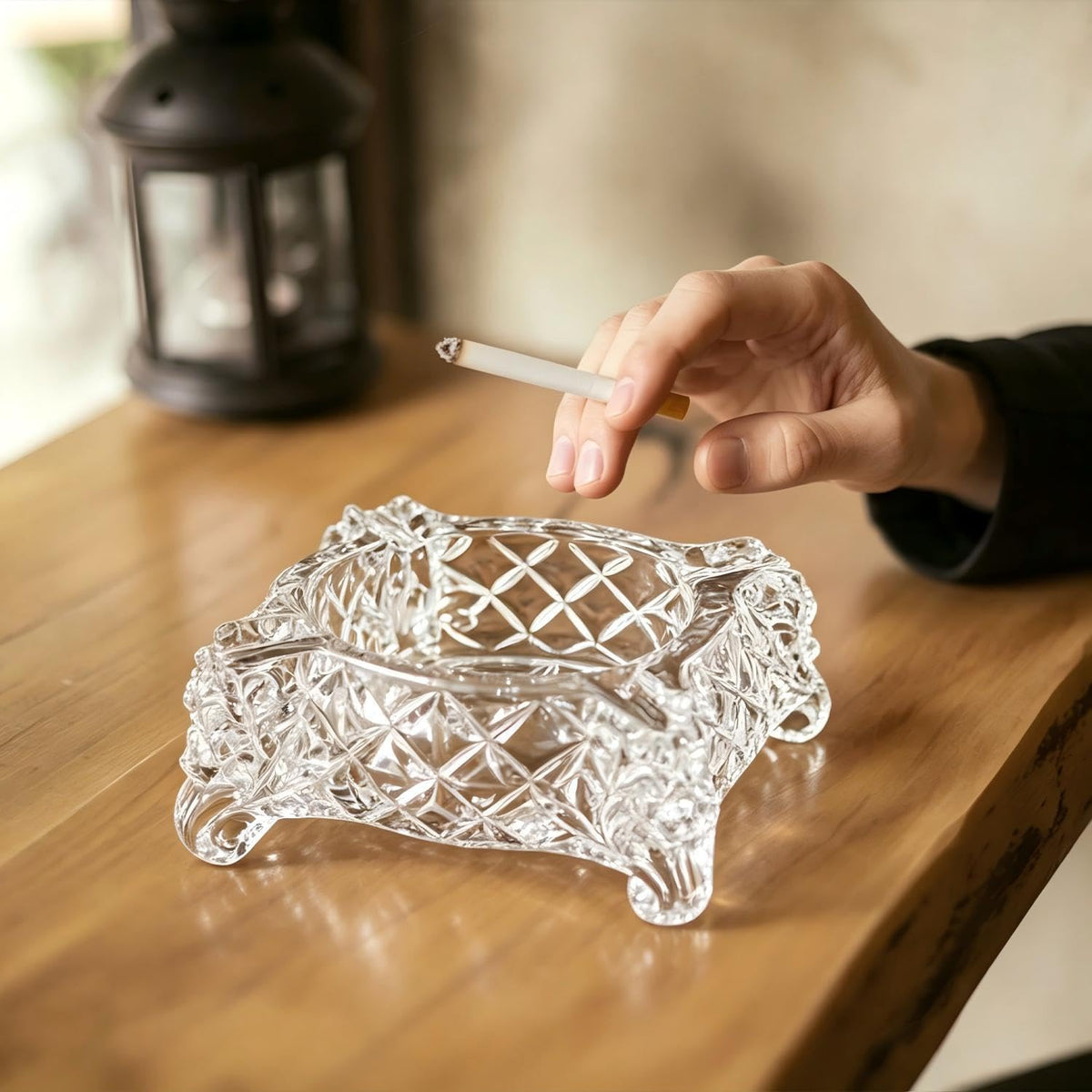 Bendbo Ceniceros de cristal para cigarrillos, cenicero moderno deco...
