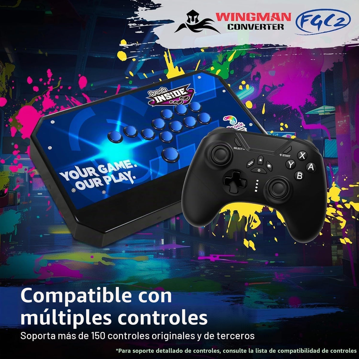 Mcbazel Brook Wingman FGC 2 - Adaptador convertidor de joystick Arc...