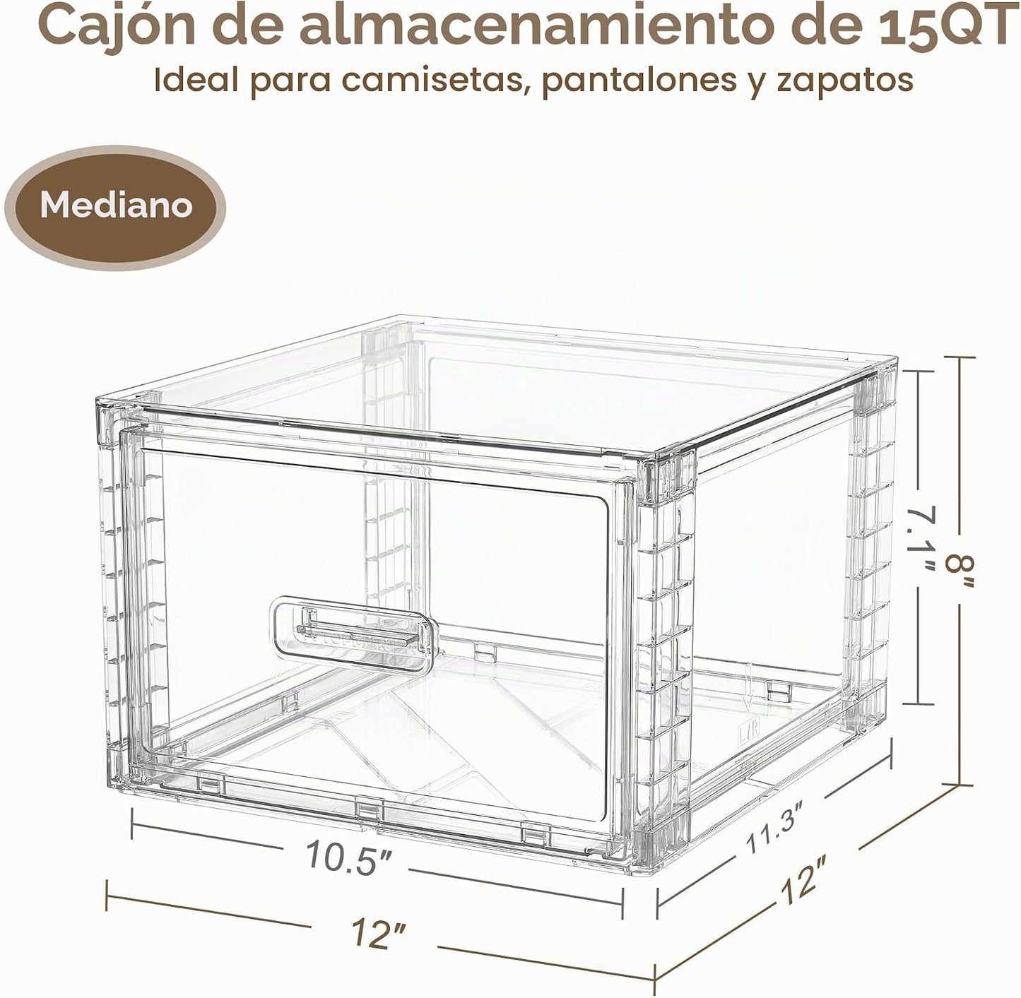 Vtopmart - Paquete de 4 unidades de cajones de almacenamiento apila...