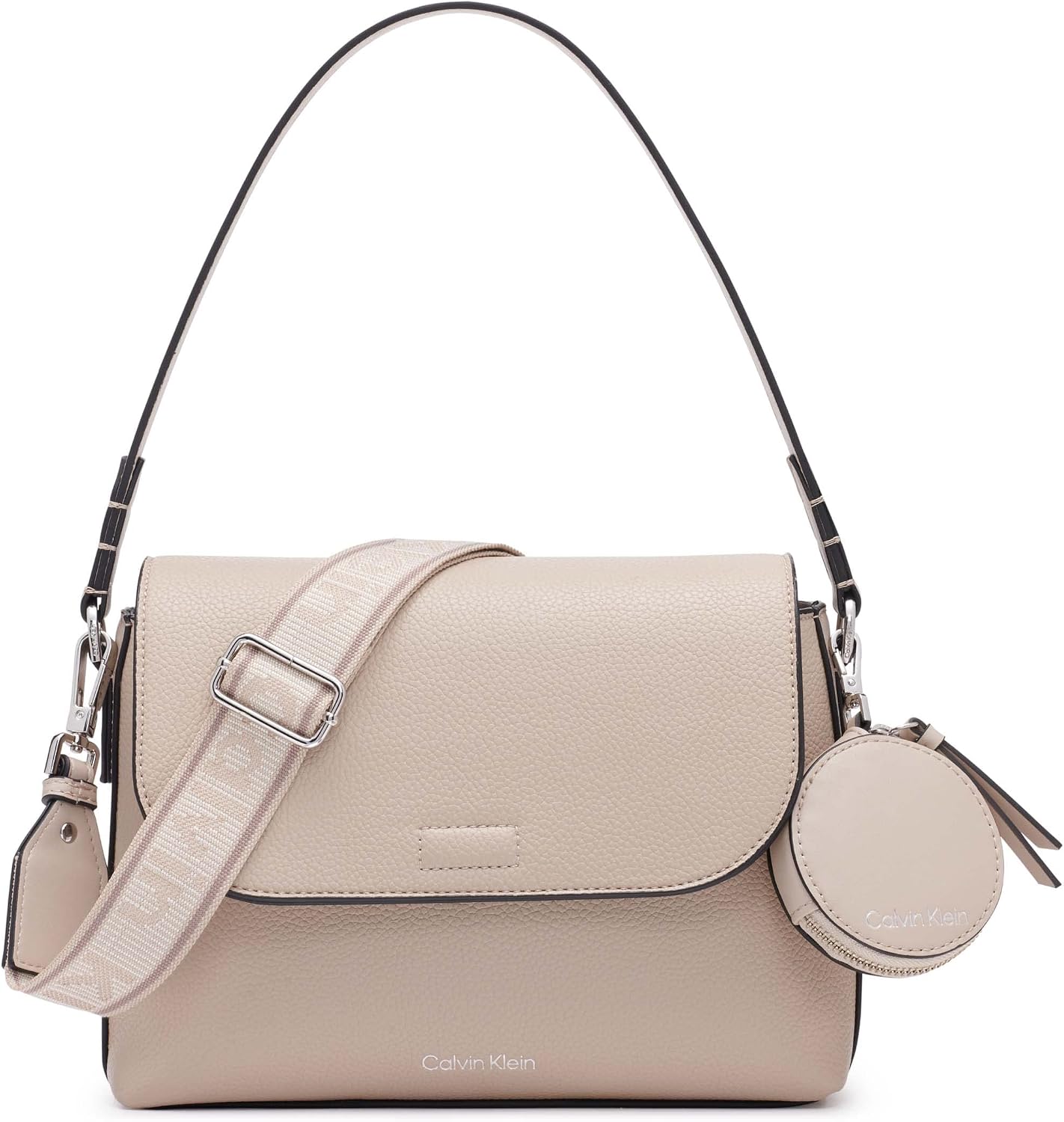 Calvin Klein Bolso de hombro con solapa Millie 2 en 1 para mujer y...