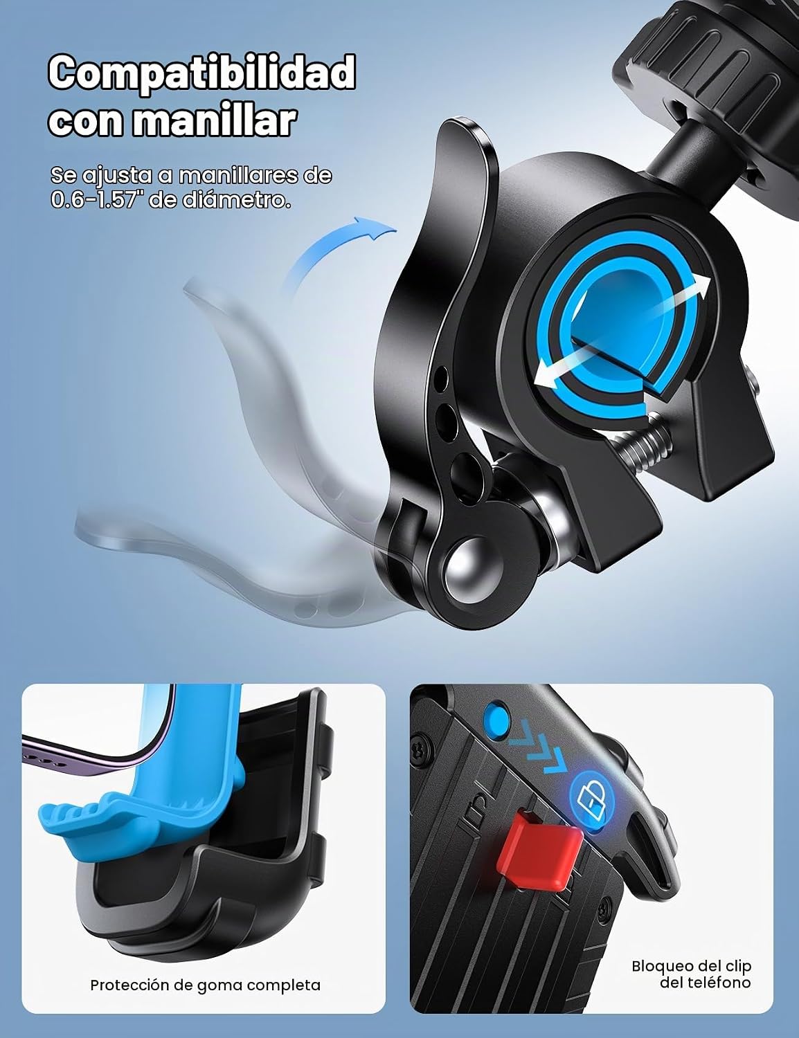 Lamicall Soporte para teléfono de bicicleta, soporte para teléfono...