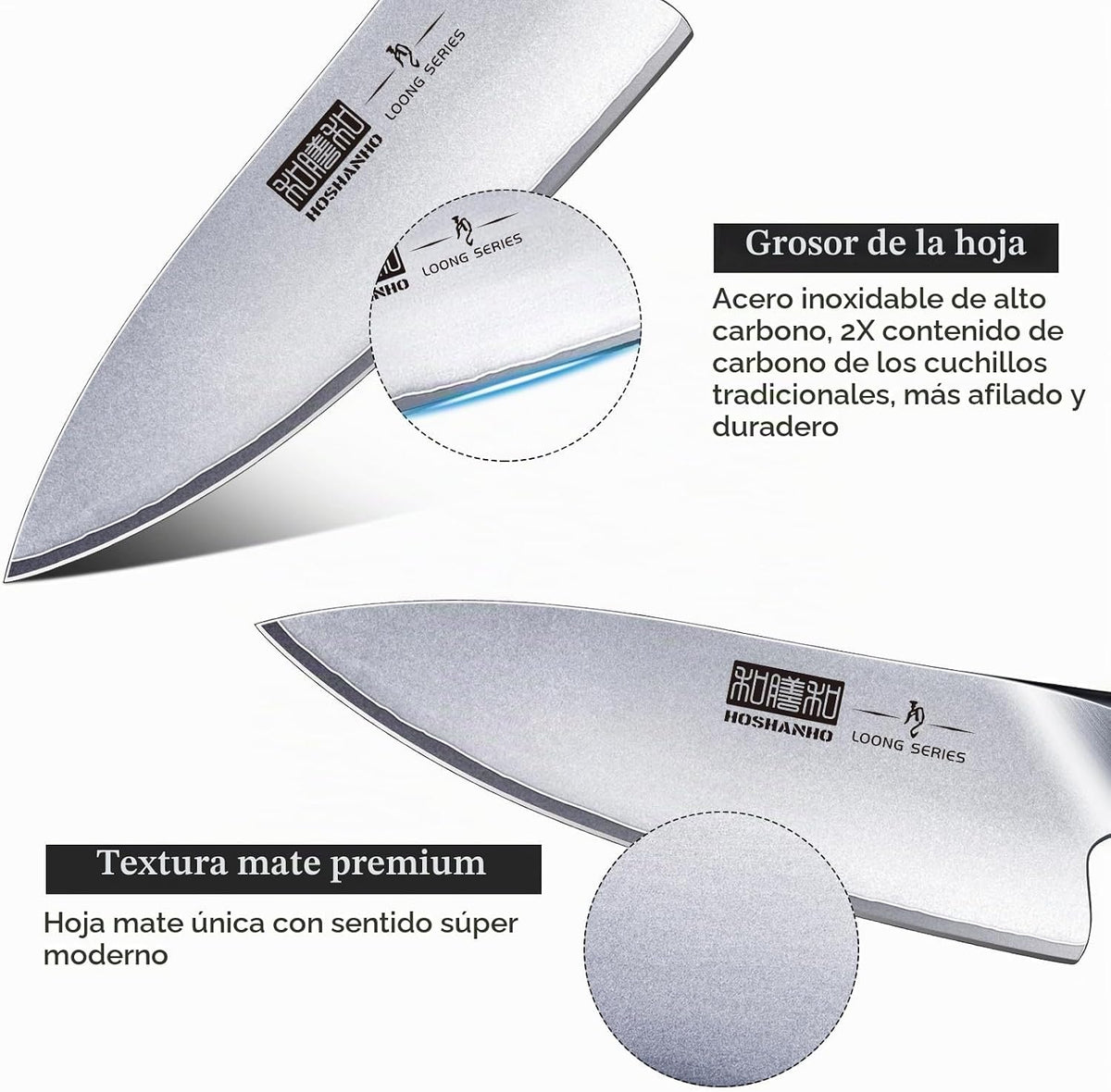 HOSHANHO Cuchillo de cocina de 6 pulgadas en acero japonés de alto...