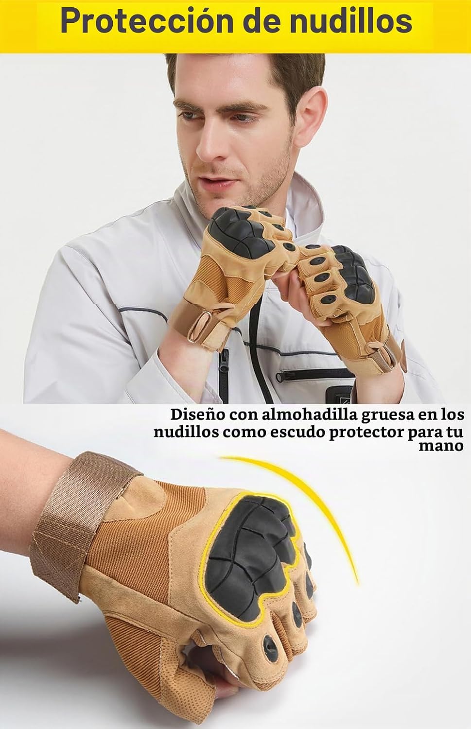 SUJAYU Guantes sin dedos al aire libre para hombres - Guantes para...
