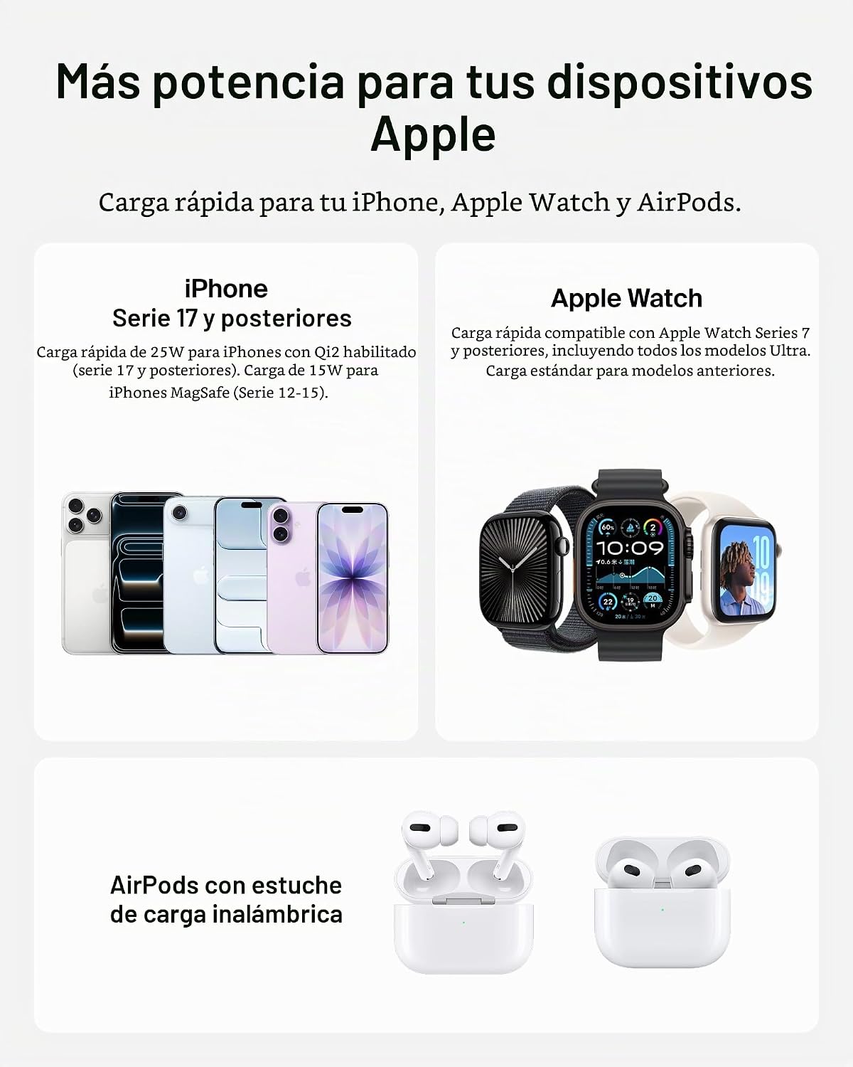 Belkin Estación de carga rápida inalámbrica Qi2.2 25W, cargador de...