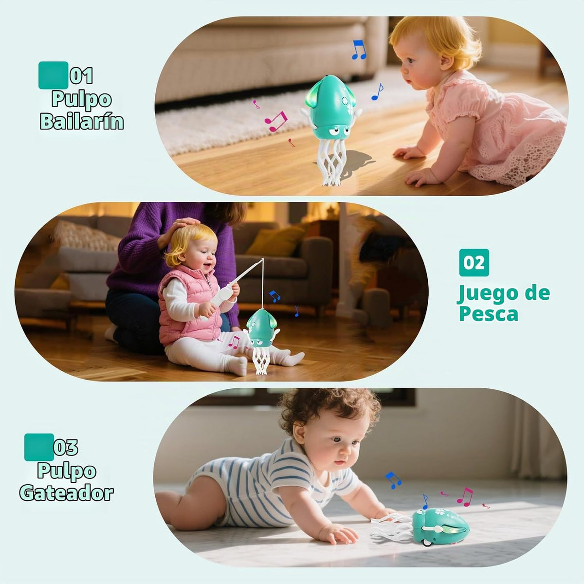 Juguetes para Bebés de Pulpo Bailarín, Juguete de Calamar Gateador...