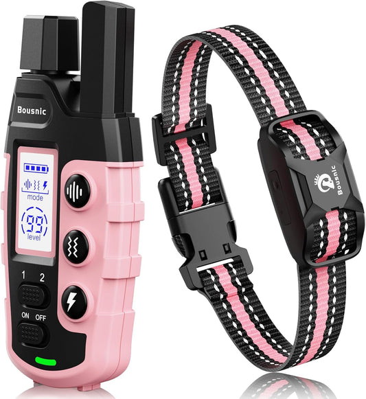 Bousnic Collar de choque para perro, collar de entrenamiento de per...