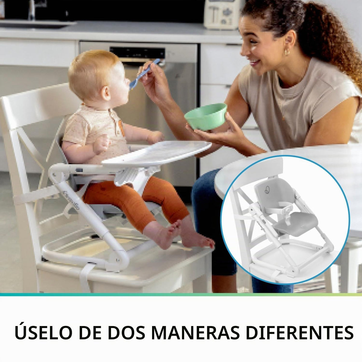 Evenflo Silla elevadora plegable portátil 2 en 1 Eat &amp; Go