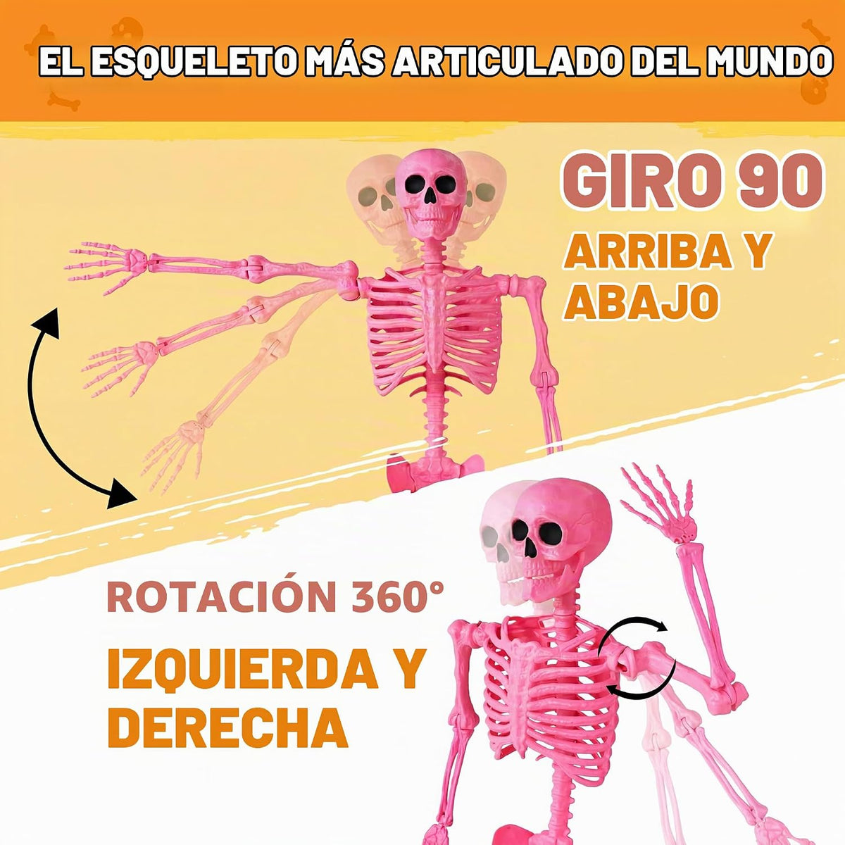 JOYIN - Esqueleto de Halloween posable de 1.7 m de la colección Lif...