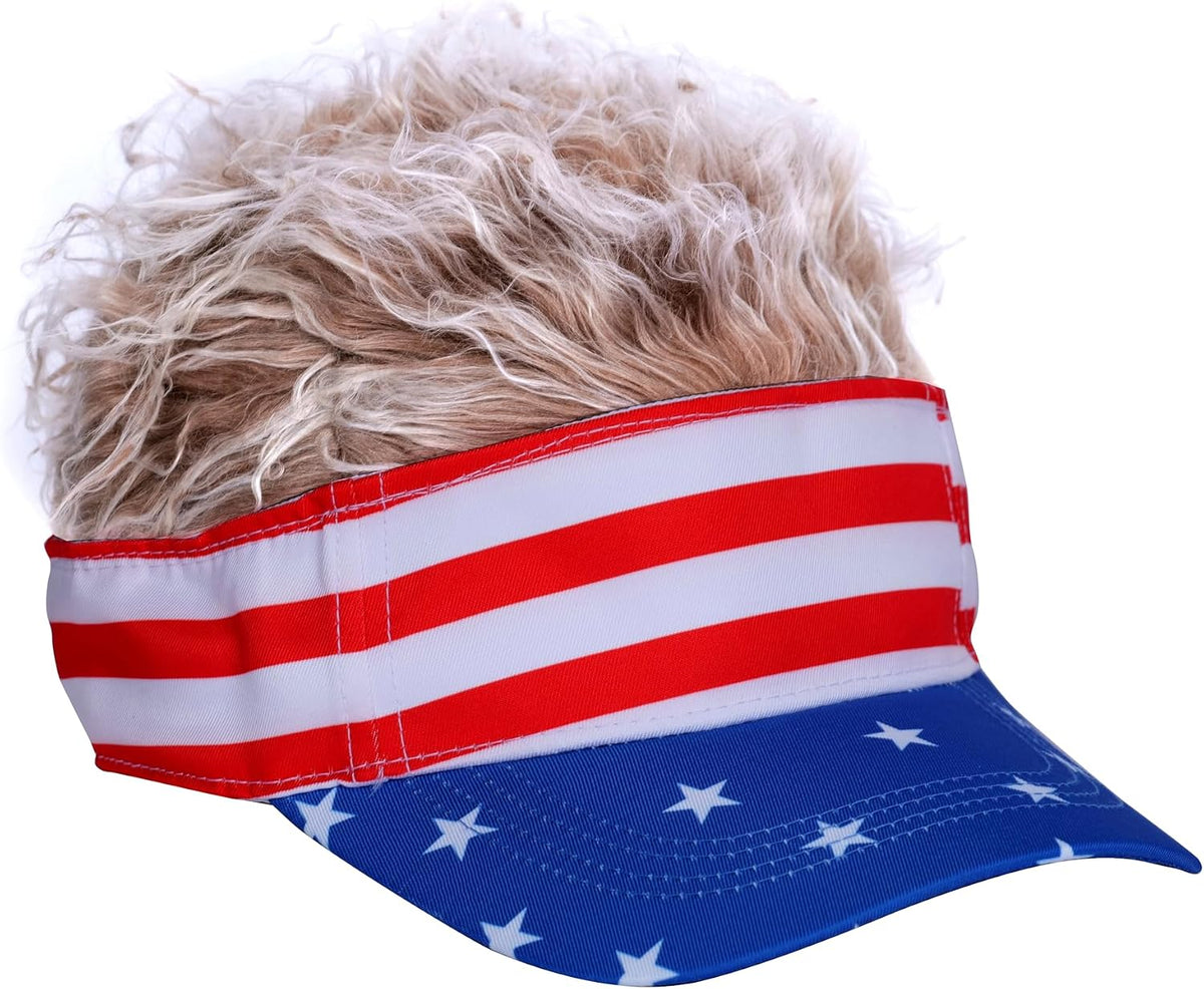 Gorra con visera para hombre con cabello falso, gorra con cabello p...