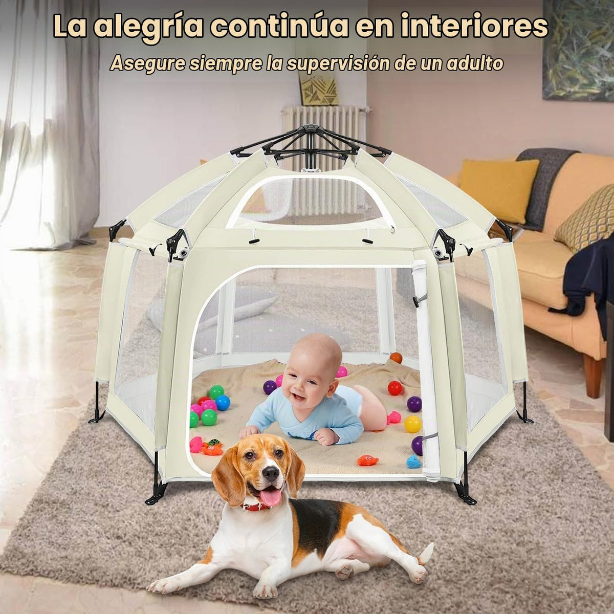 Zooawa Corralito desplegable para bebé, corralito portátil para beb...