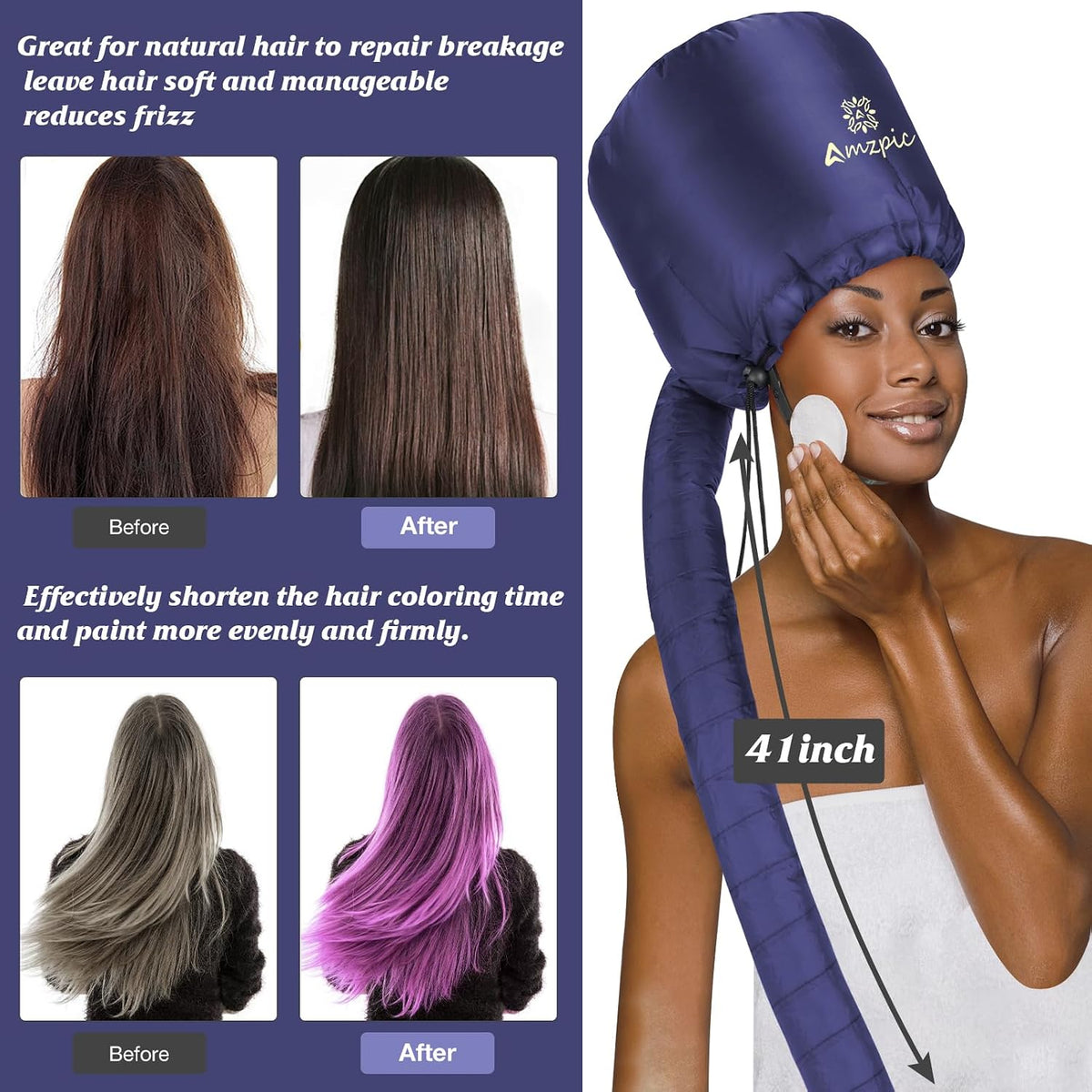 Accesorio para secador de pelo de capó, suave, ajustable, extra gra...