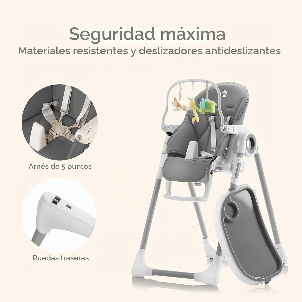 Silla alta para bebé ajustable a 7 alturas diferentes - Sillas alta...