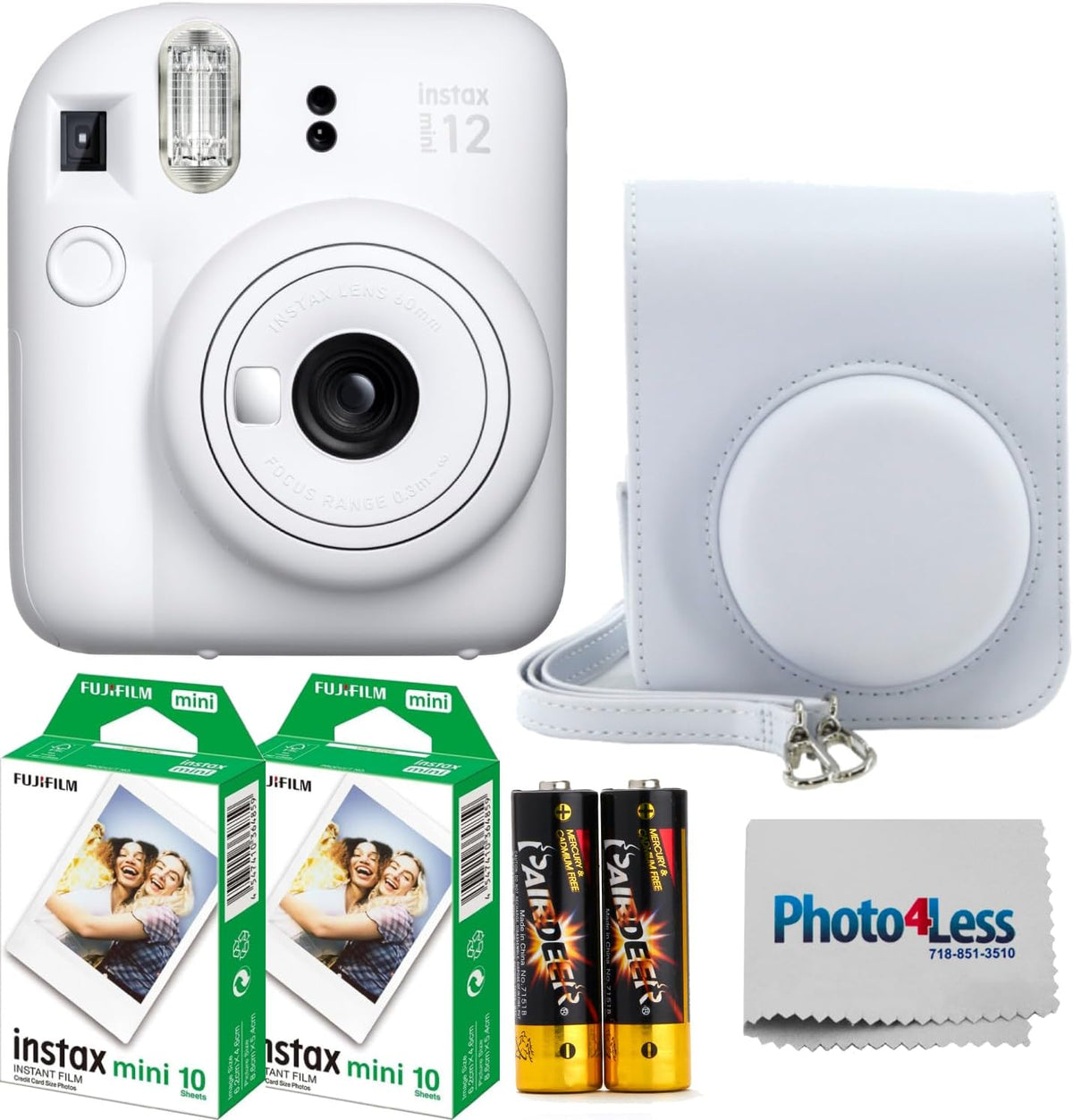 Fujifilm Cámara Instax Mini 12 de película instantánea color blanco...