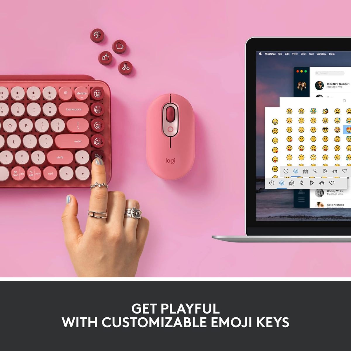 Logitech POP Keys Teclado mecánico inalámbrico con teclas Emoji - R...