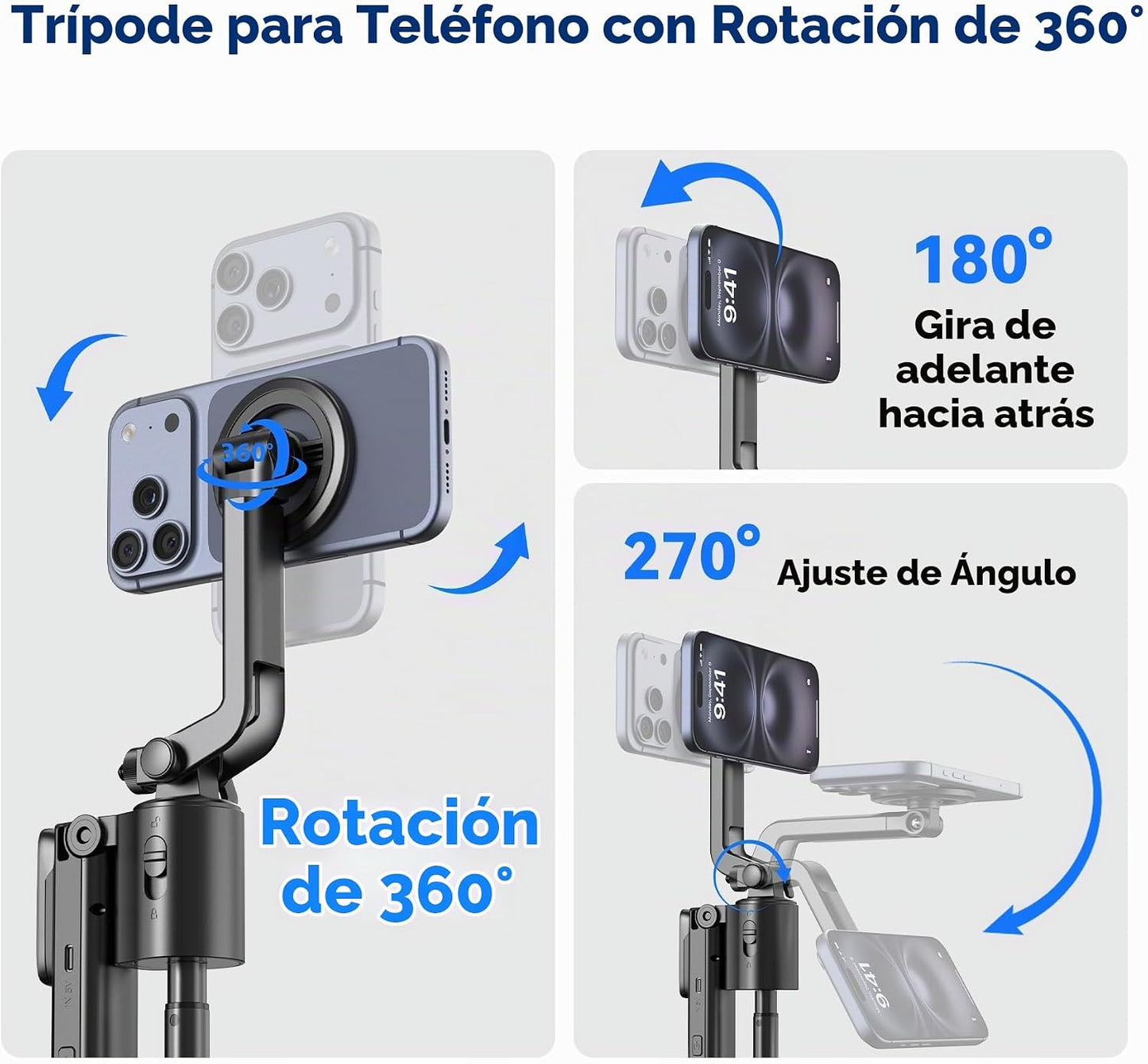 Trípode magnético de seguimiento facial, trípode Magsafe de 70.9 pu...