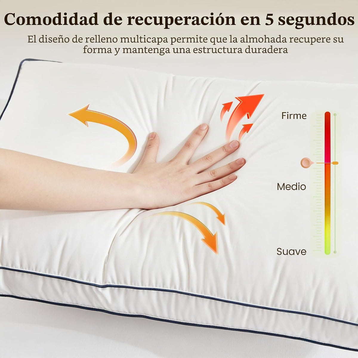 Cosybay Almohada de plumas y plumón de ganso tamaño estándar, almoh...