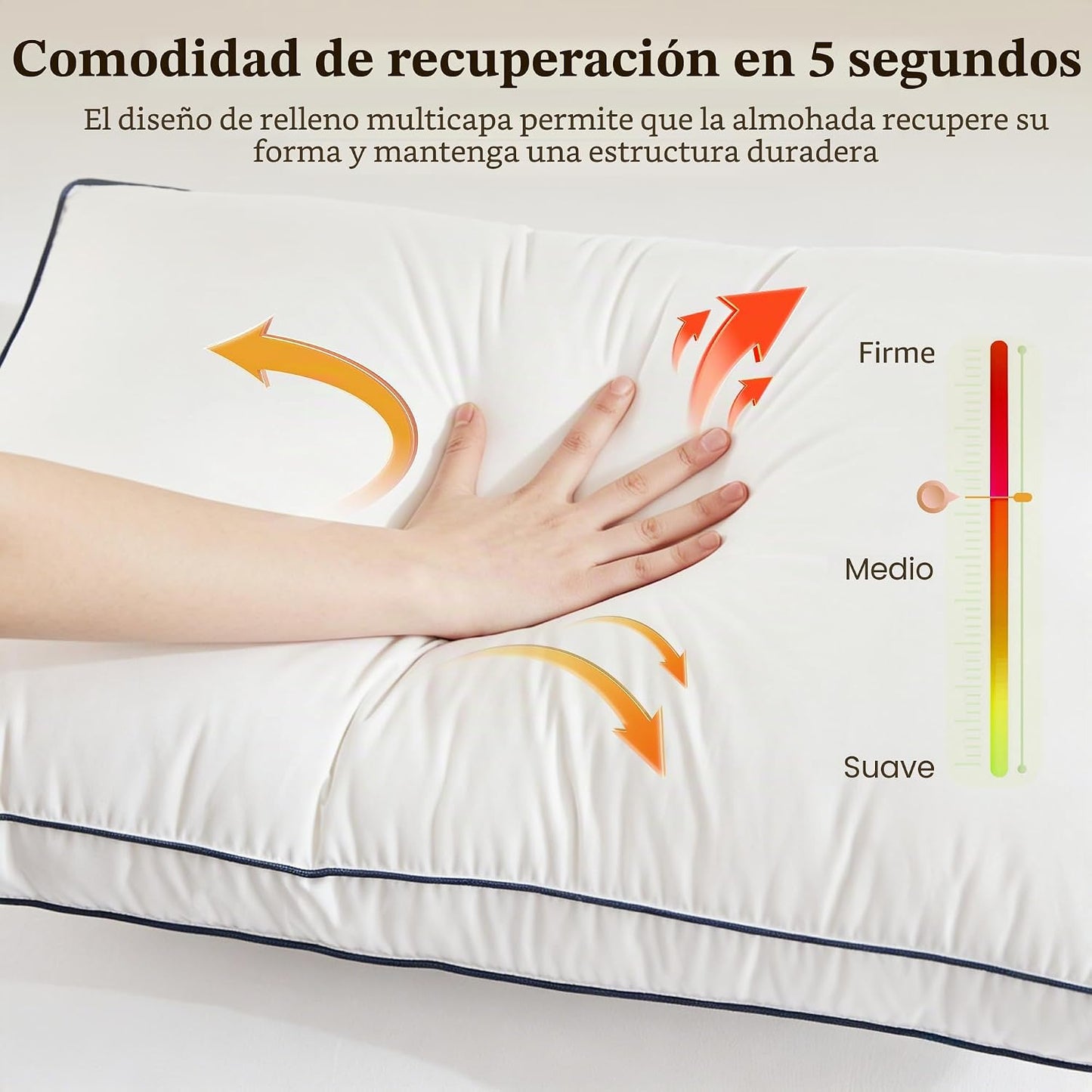 Cosybay Almohada de plumas de ganso y plumón tamaño Queen, almohada...