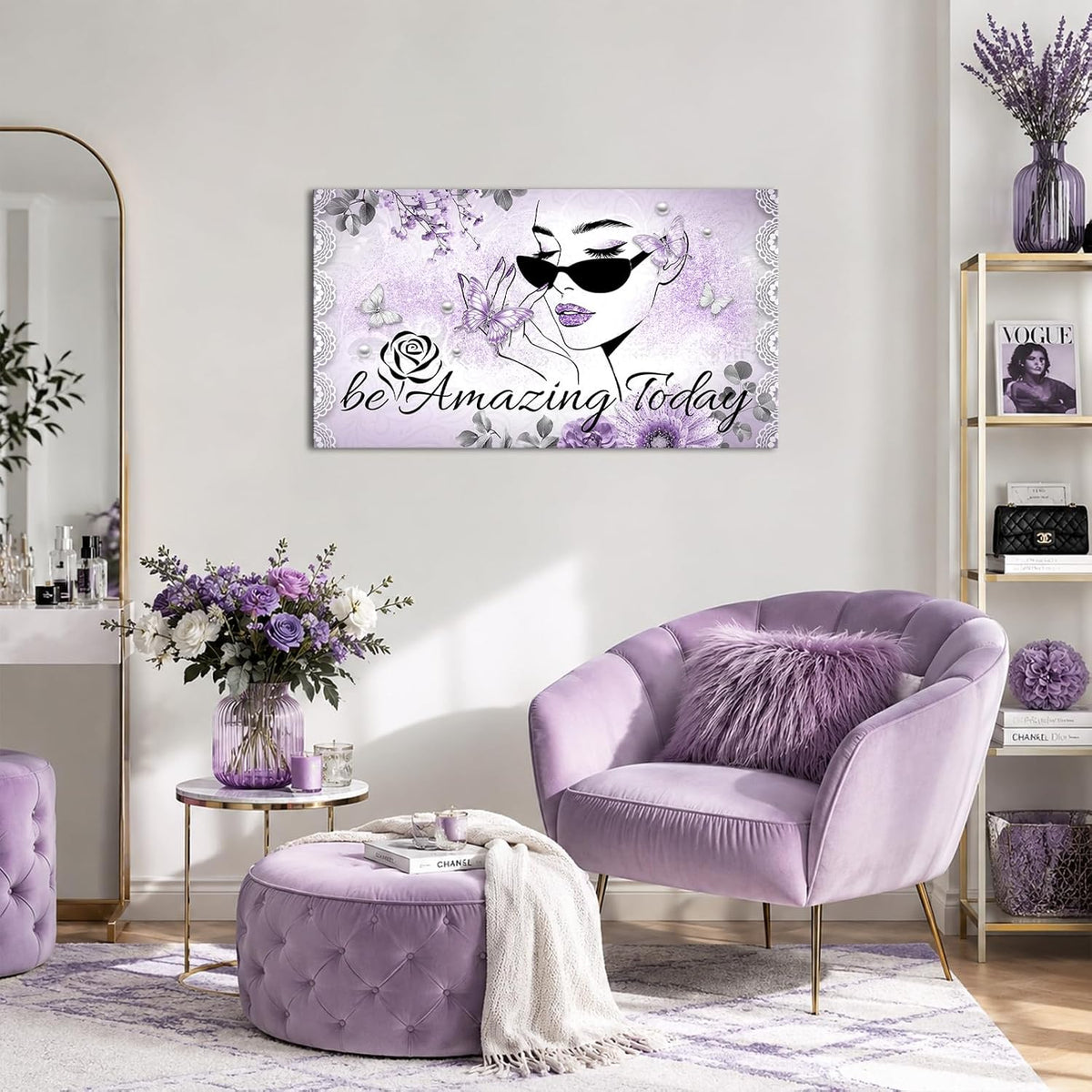 Biuteawal Arte de pared de moda para mujer, citas inspiradoras, imp...