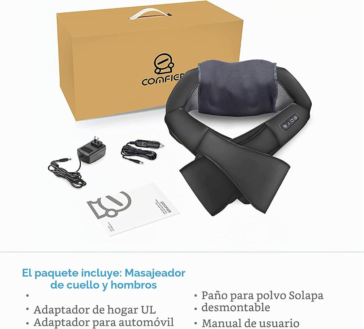 COMFIER Shiatsu - Masajeador de cuello y hombros, regalos de Navida...