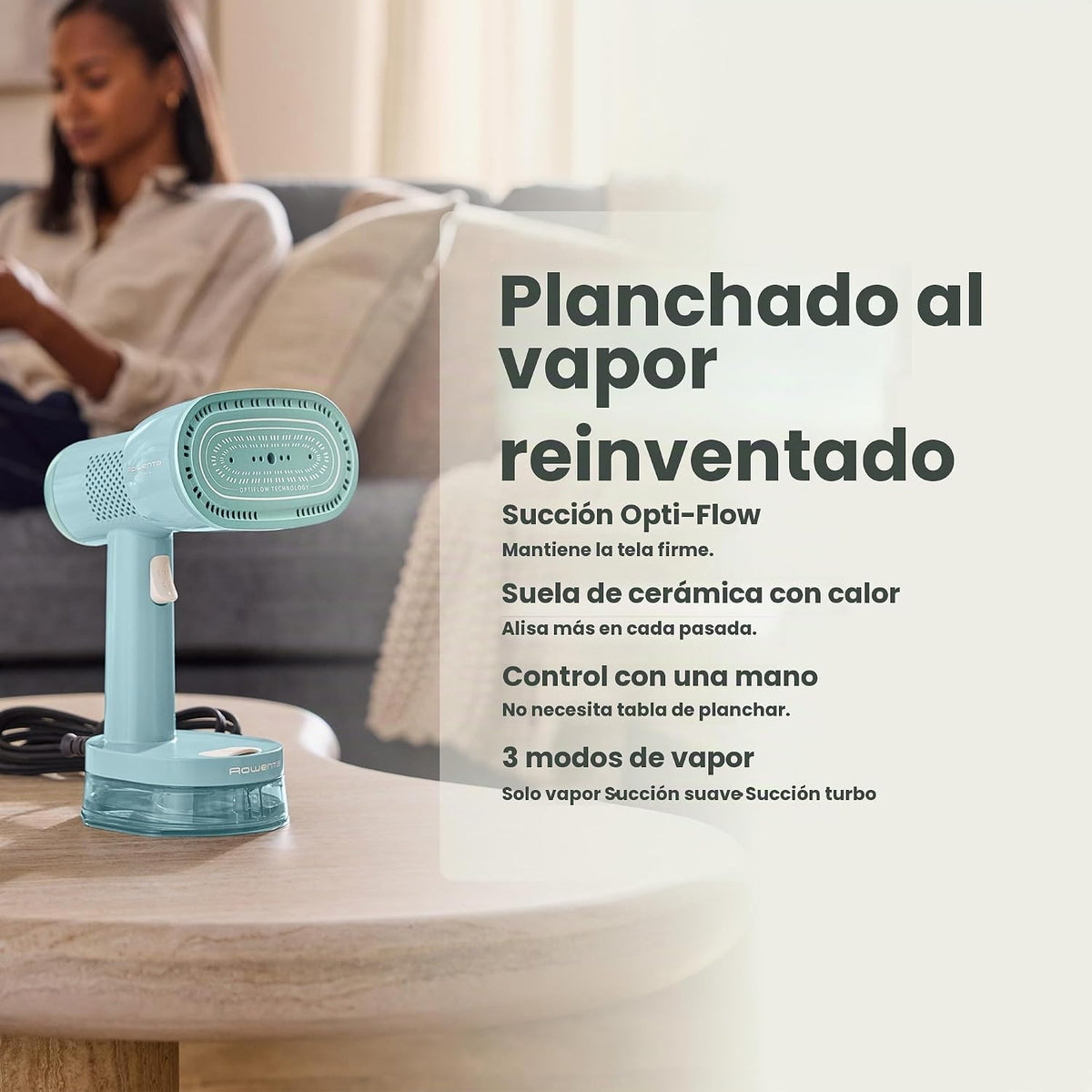 Rowenta Vaporizador de ropa de mano AeroSteam Twist con agarre de t...