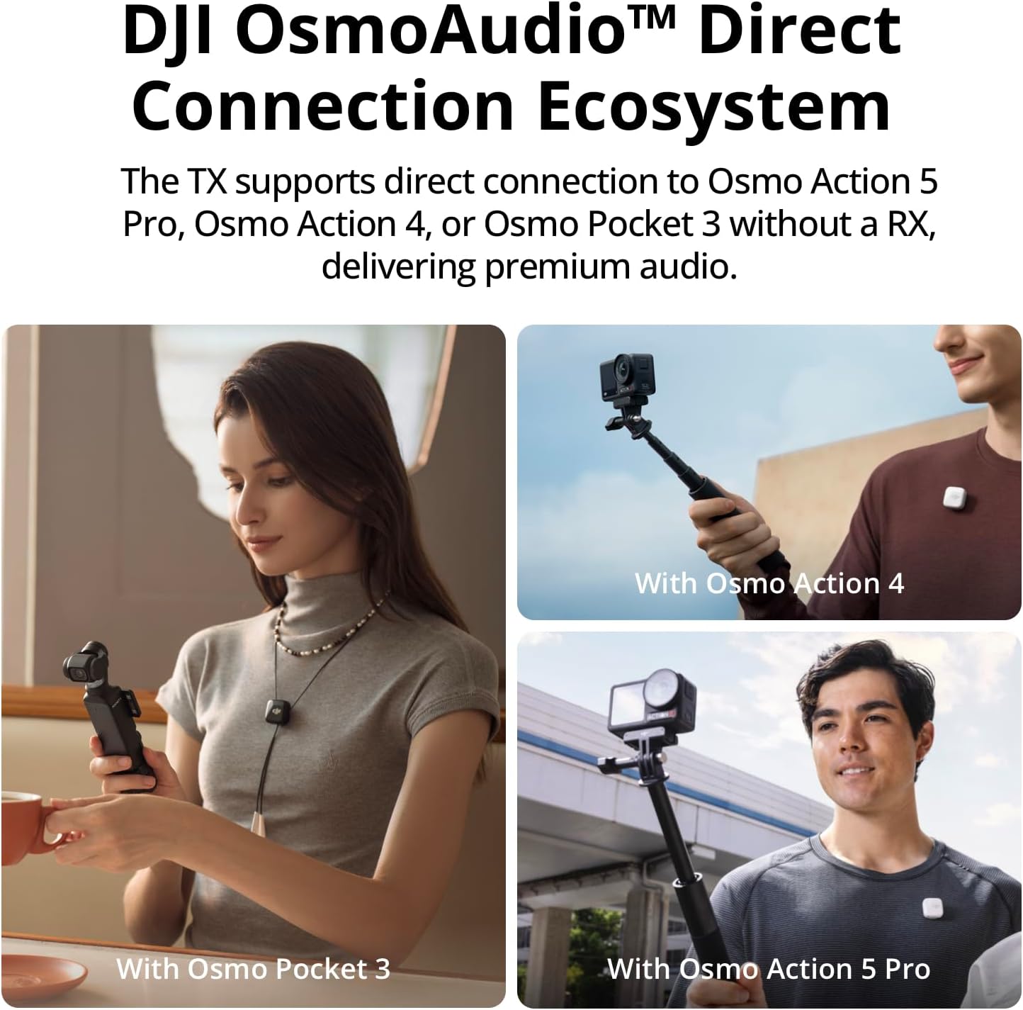 DJI Mic Mini (2 TX + 1 RX + estuche de carga), micrófono inalámbric...