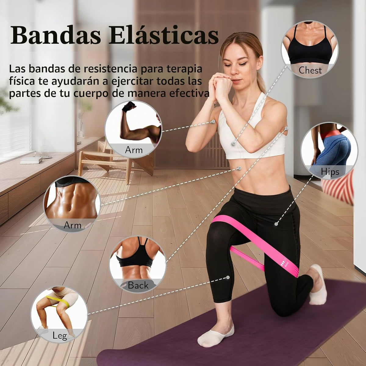 Bandas de Resistencia para Hacer Ejercicio, Bandas elásticas de Eje...