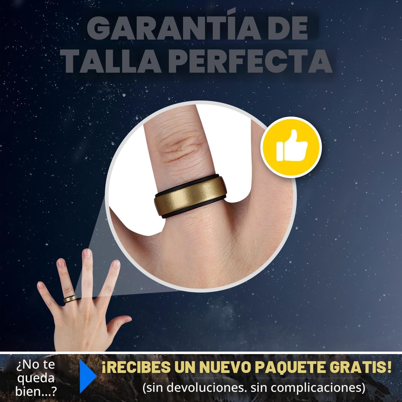 Egnaro - Paquete de 1, 4, 5, 6 y 7 anillos de boda de silicona para...