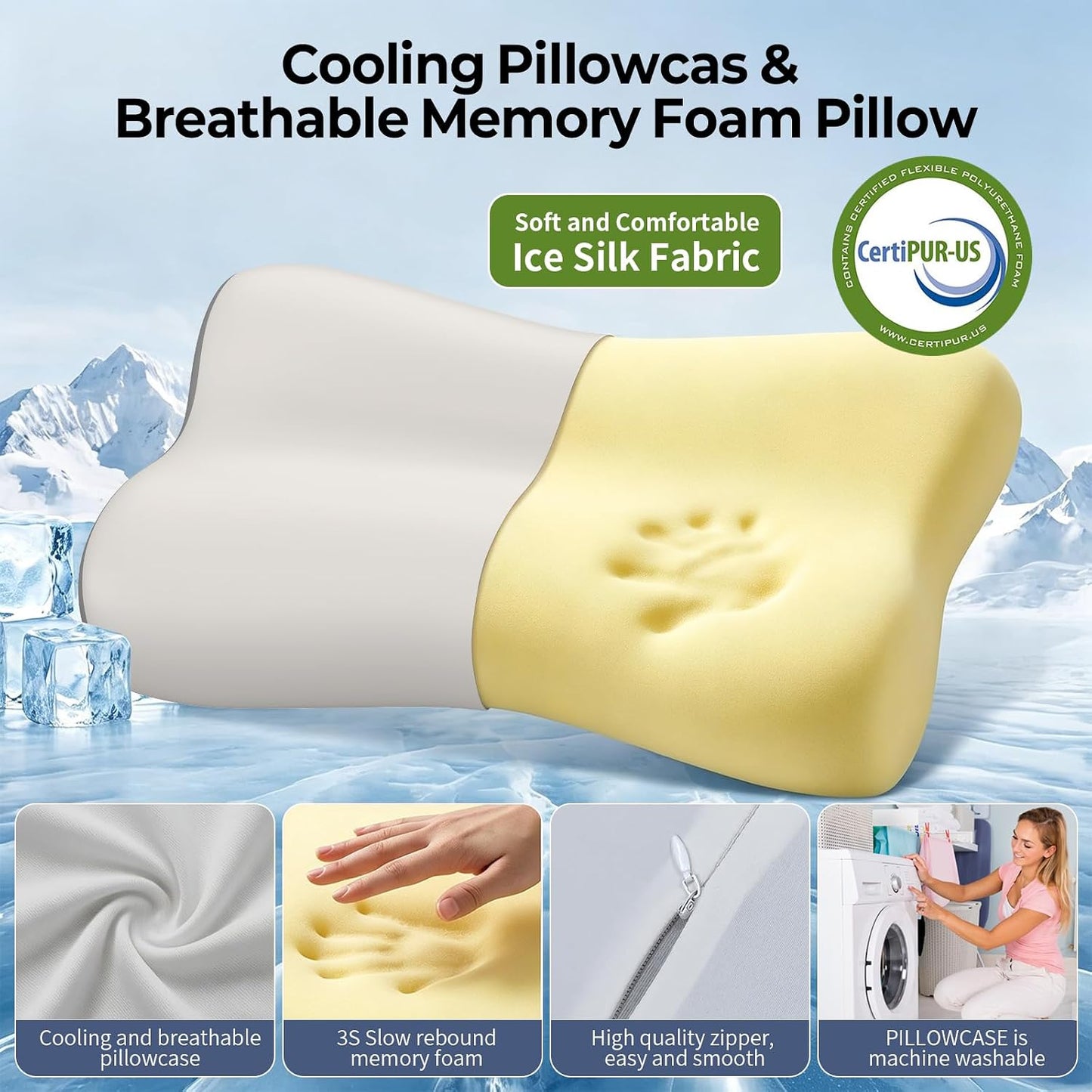 Polovo Almohada cervical para aliviar el dolor – Almohada ergonómic...