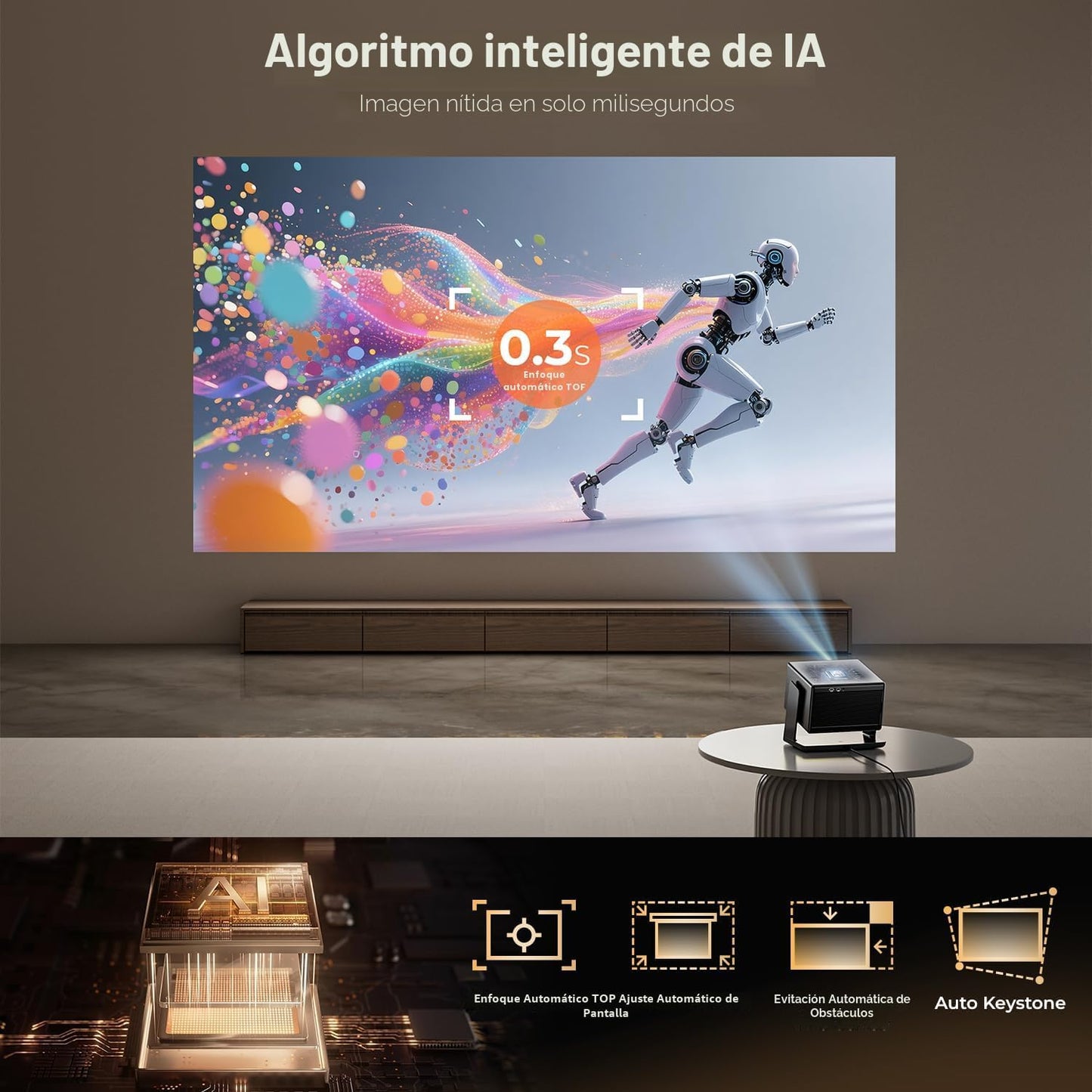 ELEPHAS Proyector inteligente 4K con WiFi y Bluetooth, compatible c...