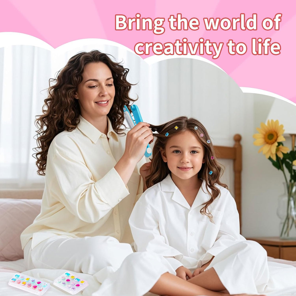 kidzkube Kit de sellos de gemas para el cabello, joyas brillantes p...