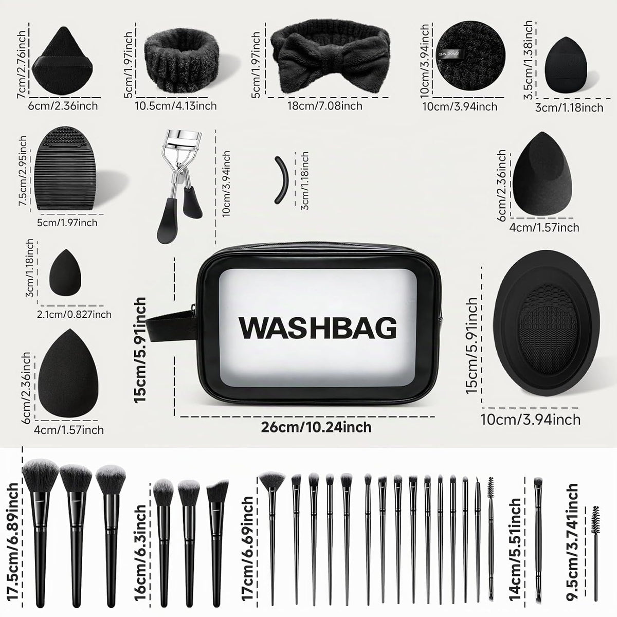 CLRDZN Juego de brochas de maquillaje, 62 brochas de maquillaje pro...