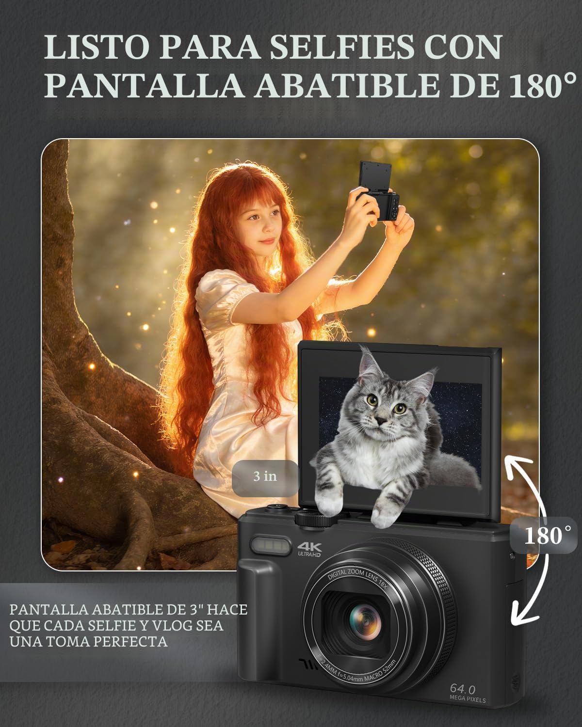 ULPTXOO Cámara digital 4K para principiantes y adolescentes, cámara...