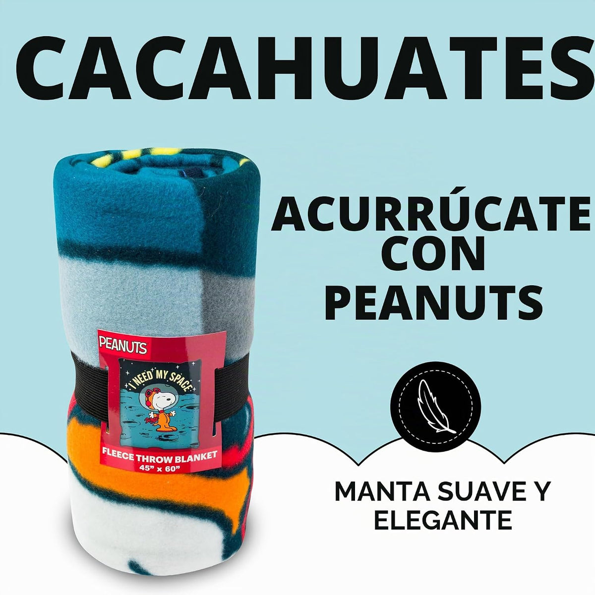Manta de forro polar Silver Buffalo Peanuts Snoopy Necesito mi espa...