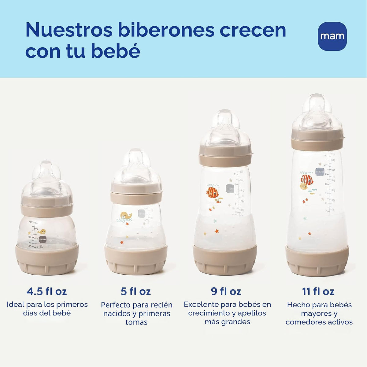 MAM Easy Start - Juego de 5 biberones y 3 chupetes anticólicos para...