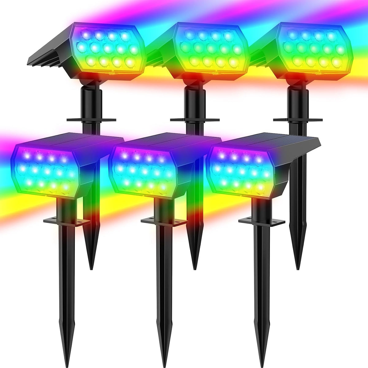 WELALO Focos Solares que Cambian de Color para Exteriores, Luces So...