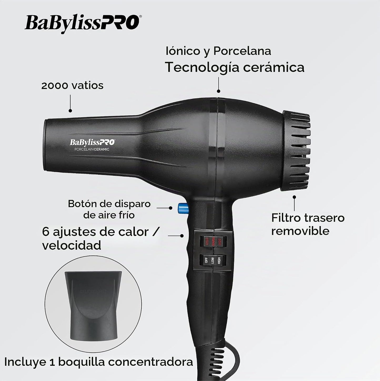BaBylissPRO Porcelain Ceramic 2800 Dryer