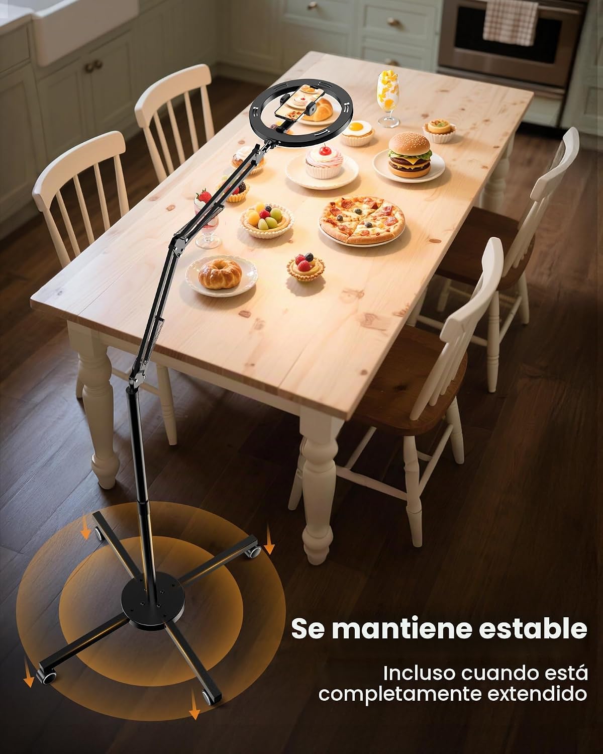 LUXSURE Trípode de Luz de Anillo para iPhone con Luz, Soporte de Cá...