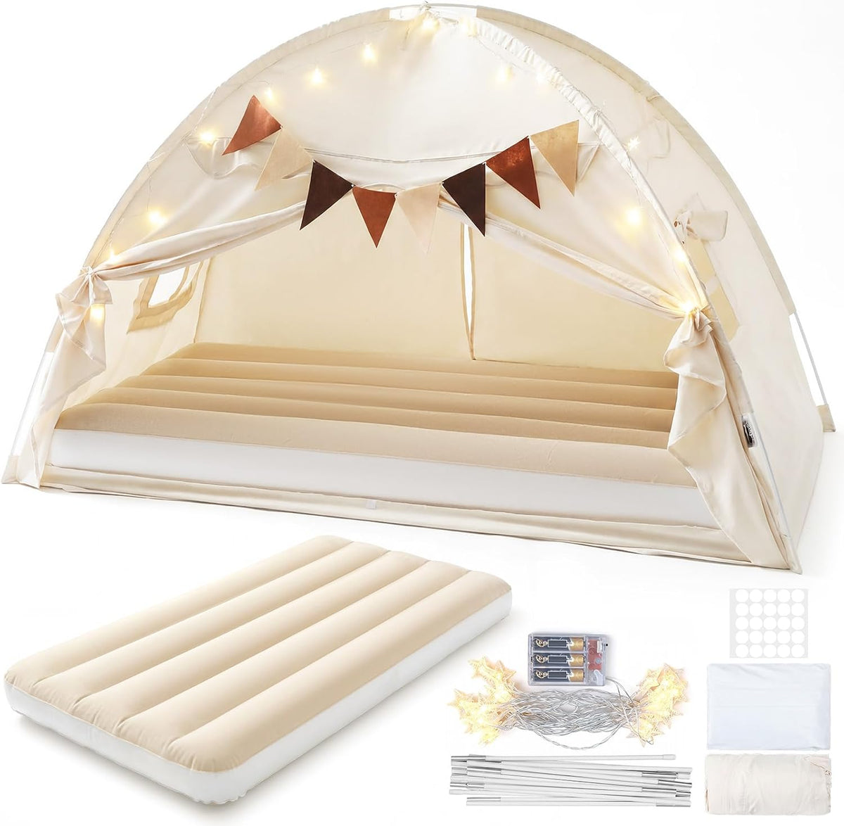 GliCraft Cama de viaje inflable con tienda de campaña, colchón de a...