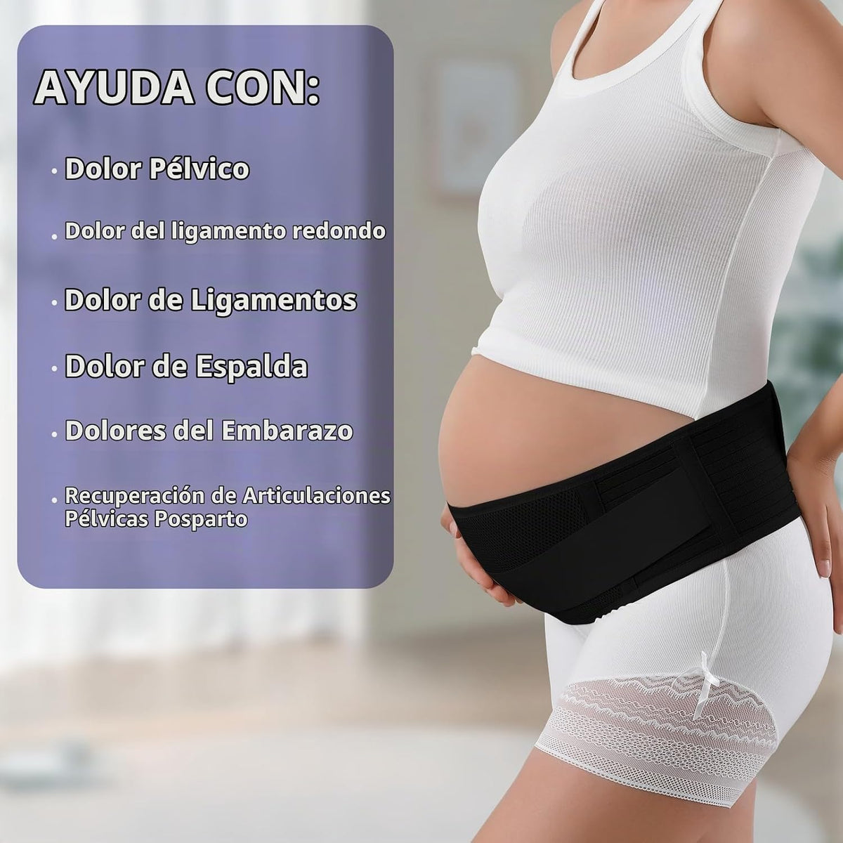 POXXU Banda para el vientre de maternidad, cinturón de apoyo para e...