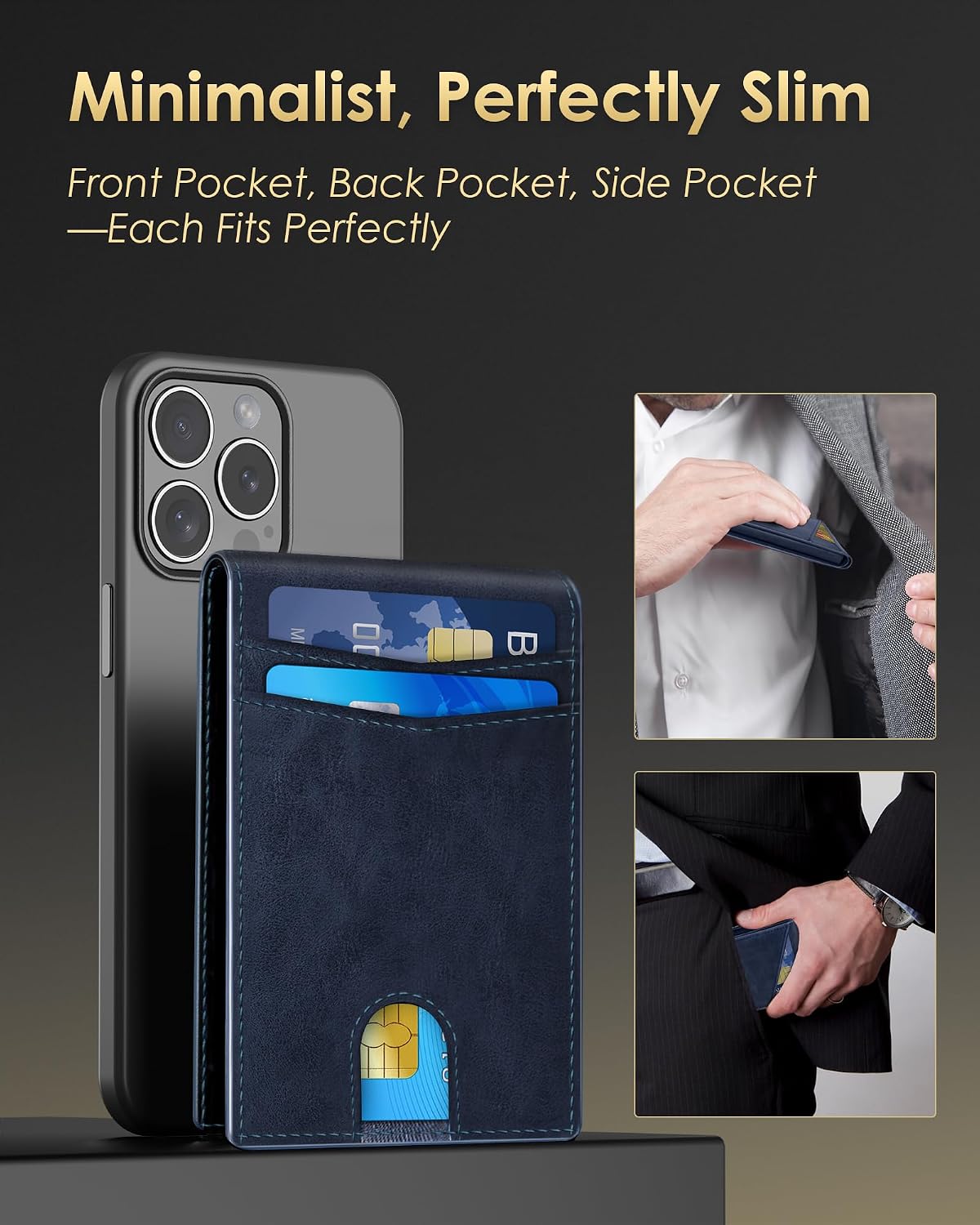 QLD Cartera minimalista para hombres \u2013 Funda delgada de alumin...