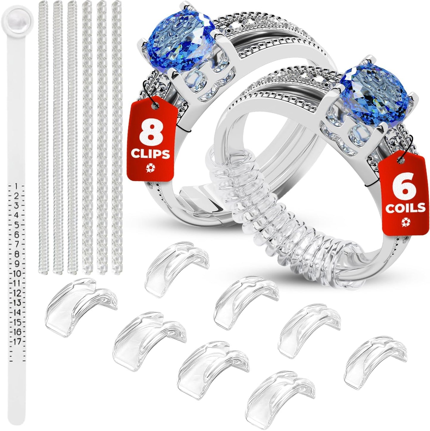 Ajustadores de Tamaño de Anillo para Anillos Sueltos - 8 Ajustadore...